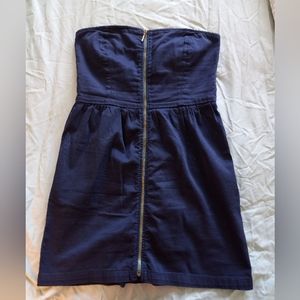 Zara Zip Front Strapless Mini Dress Size Medium